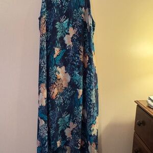 Old Navy Teal and Peach Floral Dress